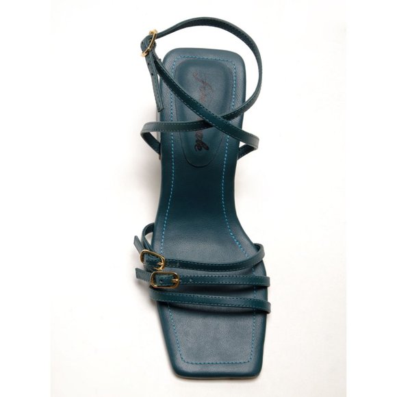 🎉LAST CHANCE🎉 FREE PEOPLE Niki Strappy Heel / Oasis Teal - Picture 5 of 7